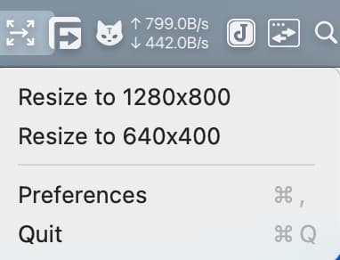 WindowResizer Tray Menu