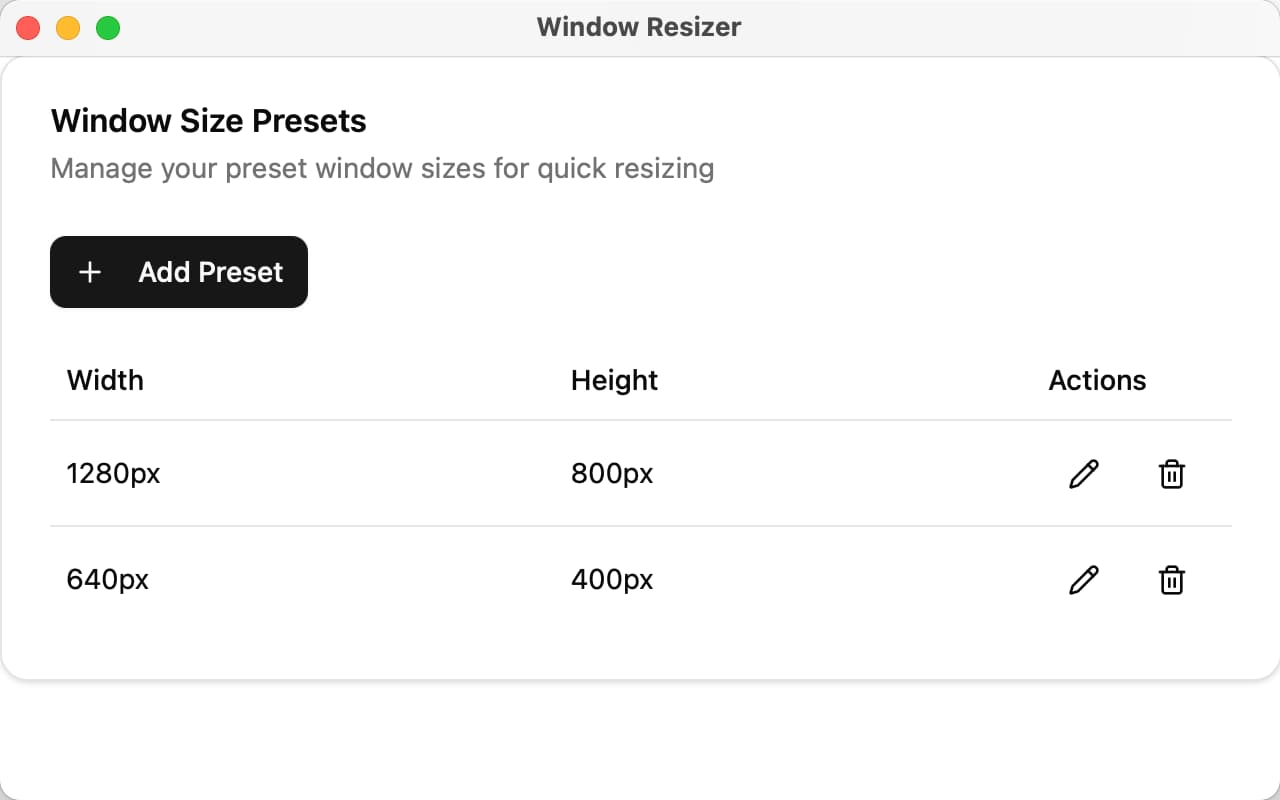 Preview of Window Resizer